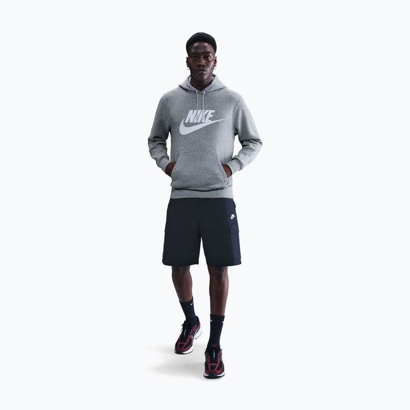 Vyriškas džemperis Nike Club Pullover Hoodie dark grey heather/light smoke grey/white 2