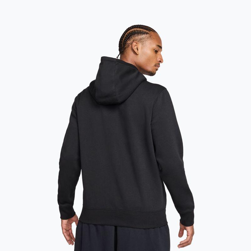 Vyriškas džemperis Nike Club Full Zip Hoodie black/black/white 3