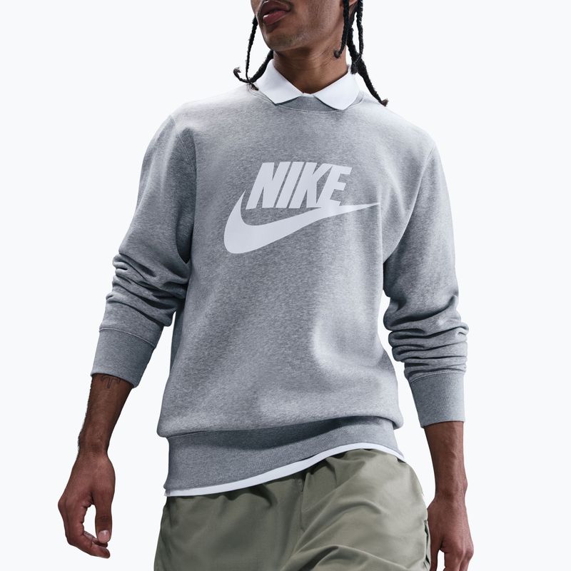 Vyriškas džemperis Nike Sportswear Club Graphic Fleece Crew dark grey heather/white 4