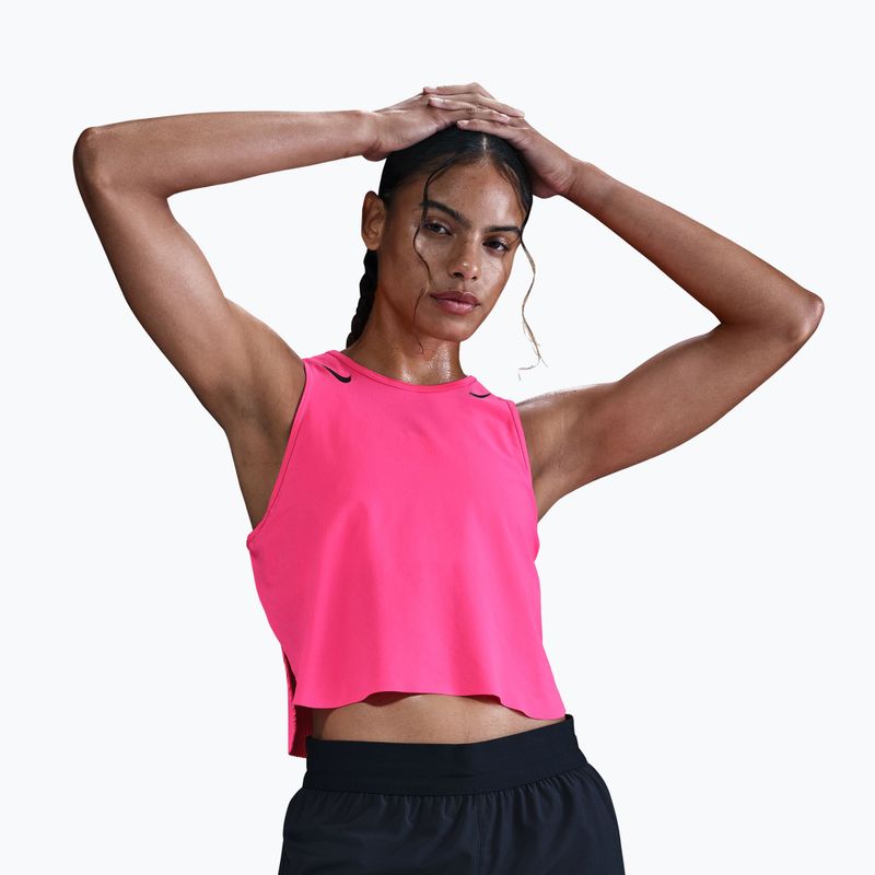 Moteriški bėgimo marškinėliai Nike AeroSwift hyper pink/black 4