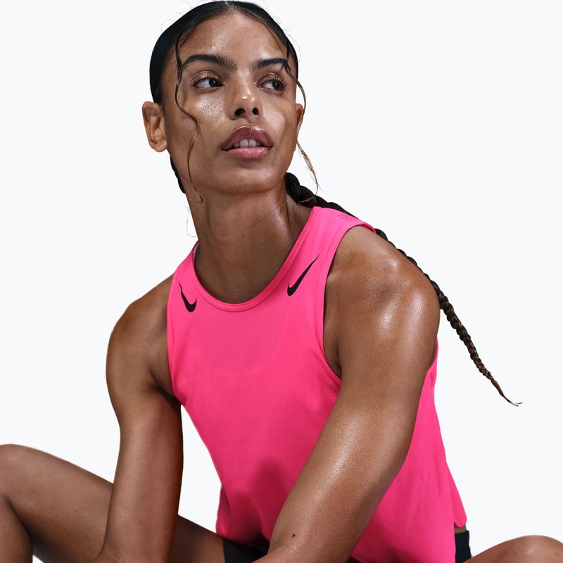 Moteriški bėgimo marškinėliai Nike AeroSwift hyper pink/black 6
