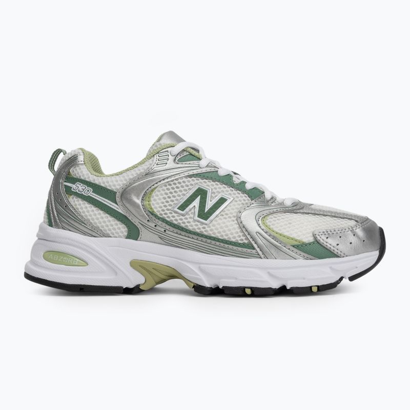 New Balance 530 sidabrinio metalo/žalios spalvos bateliai 2