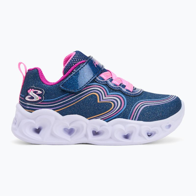 Vaikiški batai SKECHERS Heart Lights Retro Hearts navy leather/multi trim 2