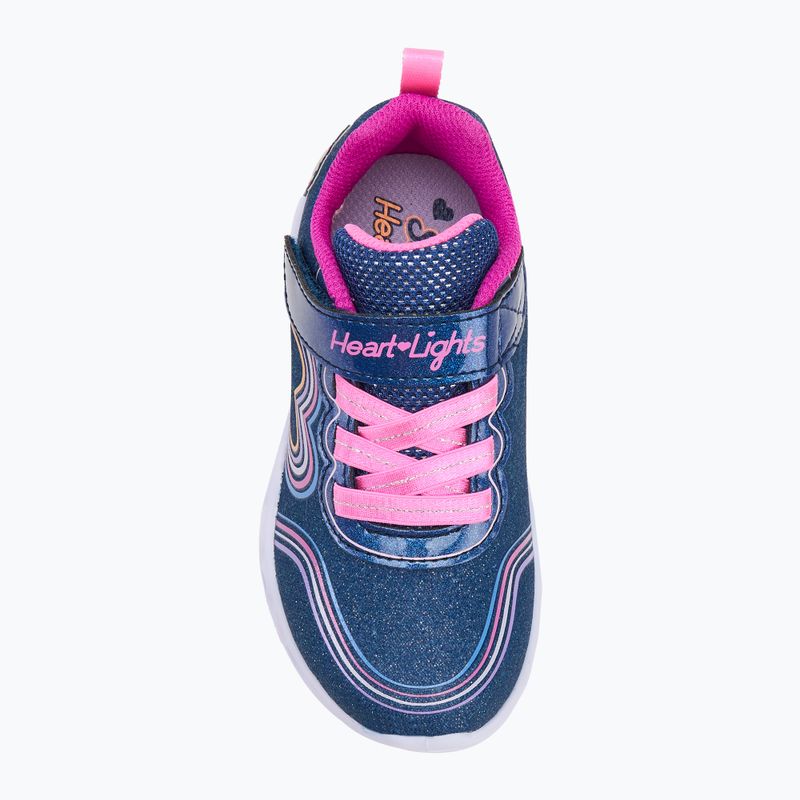 Vaikiški batai SKECHERS Heart Lights Retro Hearts navy leather/multi trim 5