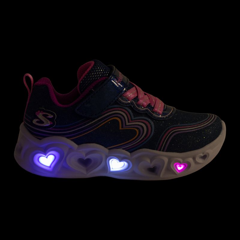 Vaikiški batai SKECHERS Heart Lights Retro Hearts navy leather/multi trim 8