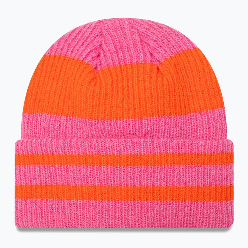Moteriška žieminė kepurė New Era Stripe Cuff Knit Beanie pastel pink 2