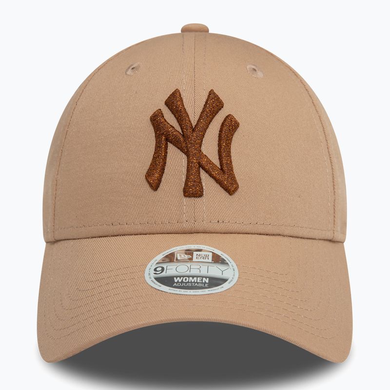 Moteriška kepuraitė su snapeliu New Era Metallic 9FORTY New York Yankees beige 3
