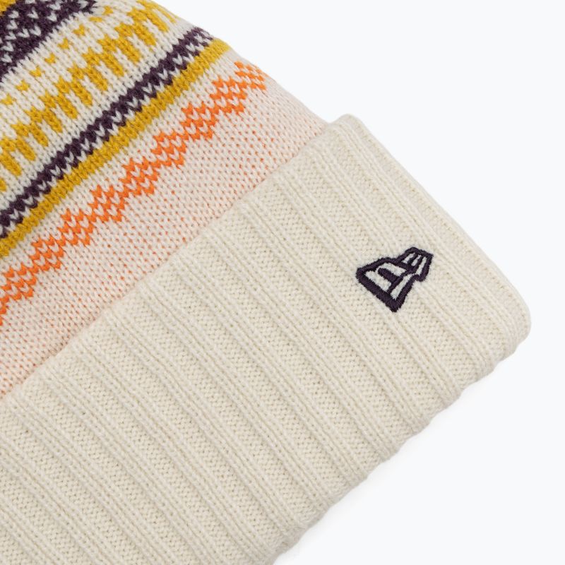 Moteriška žieminė kepurė New Era Rail Isle Cuff Knit Beanie light beige 3