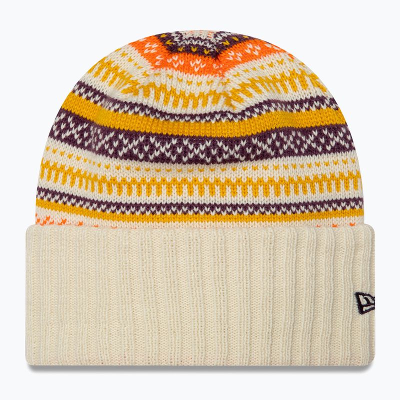 Moteriška žieminė kepurė New Era Rail Isle Cuff Knit Beanie light beige
