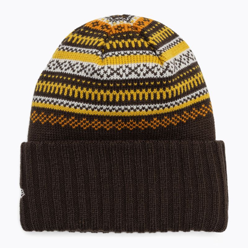 Moteriška žieminė kepurė New Era Rail Isle Cuff Knit Beanie dark brown 2