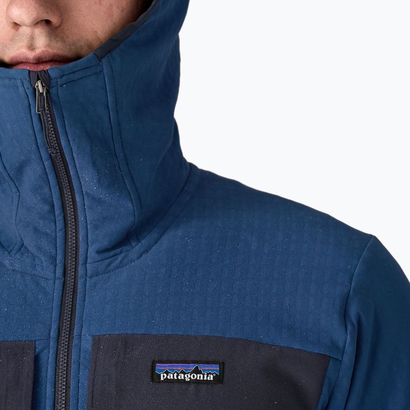 Vyriška softshell striukė Patagonia R2 TechFace Hoody clement blue 6