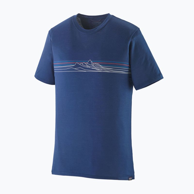 Vyriški marškinėliai Patagonia Cap Cool Merino Blend Graphic Shirt strata stripe / clement blue