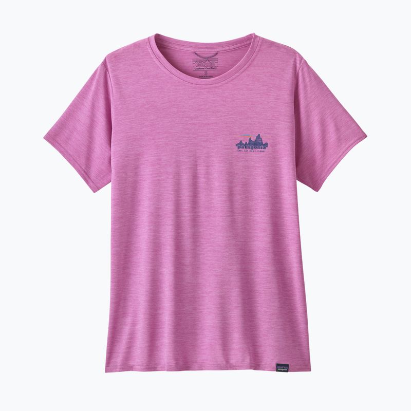 Moteriški marškinėliai Patagonia Cap Cool Daily Graphic Shirt '73 skyline / brisk purple x-dye 4
