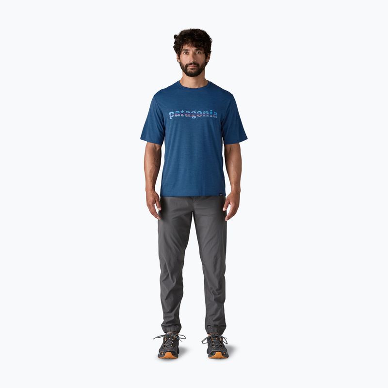 Vyriški marškinėliai Patagonia Cap Cool Daily Graphic Shirt '73 text logo / clement blue x-dye 2