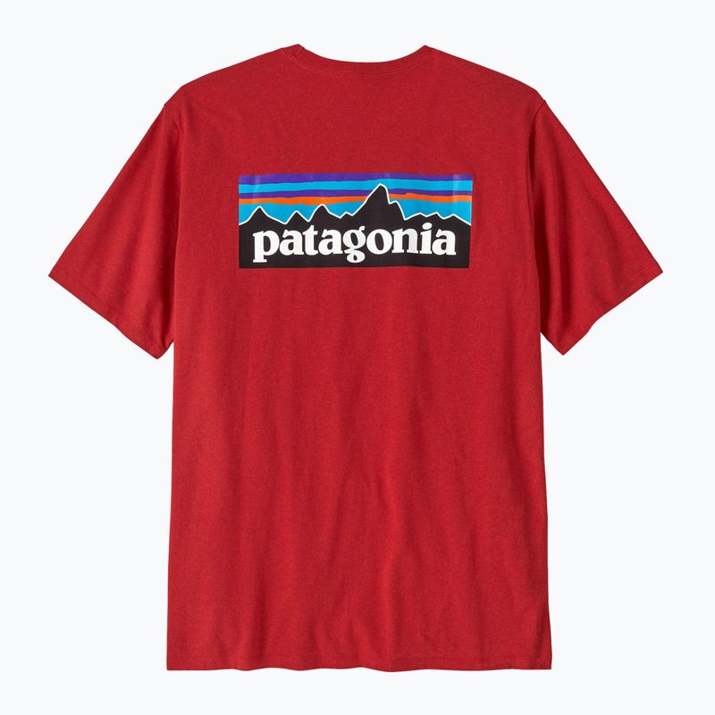 Vyriški marškinėliai Patagonia P-6 Logo Responsibili-Tee amanita red 2