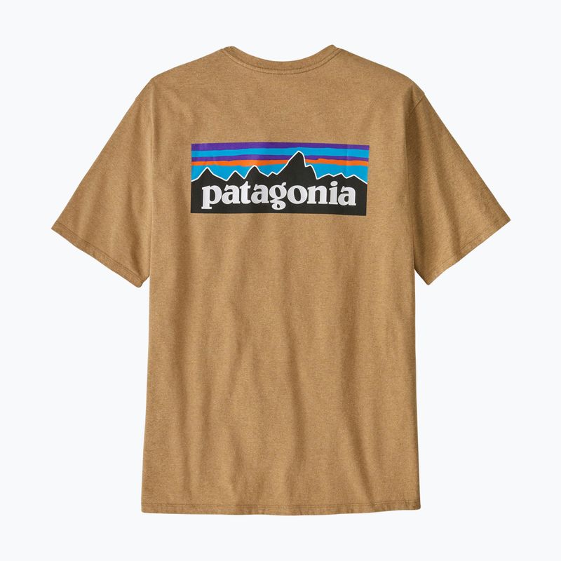 Vyriški marškinėliai Patagonia P-6 Logo Responsibili-Tee talon gold 3