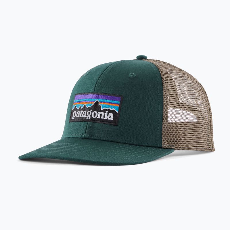 Kepurė su snapeliu Patagonia P-6 Logo Trucker cascade green