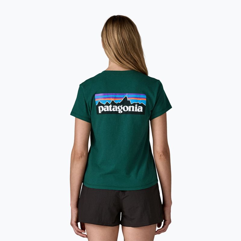 Moteriški marškinėliai Patagonia P-6 Logo Responsibili-Tee cascade green 2