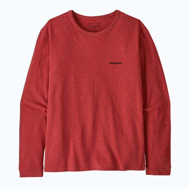 Moteriški marškinėliai ilgomis rankovėmis Patagonia P-6 Logo Responsibili-Tee potters red