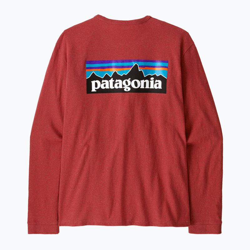 Moteriški marškinėliai ilgomis rankovėmis Patagonia P-6 Logo Responsibili-Tee potters red 2