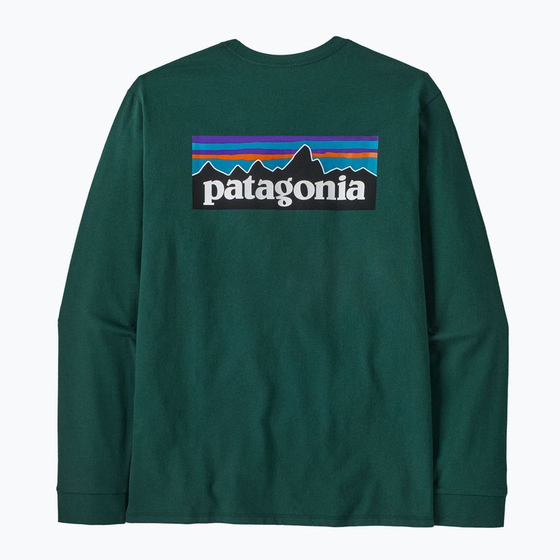 Vyriški marškinėliai ilgomis rankovėmis Patagonia P-6 Logo Responsibili cascade green 2