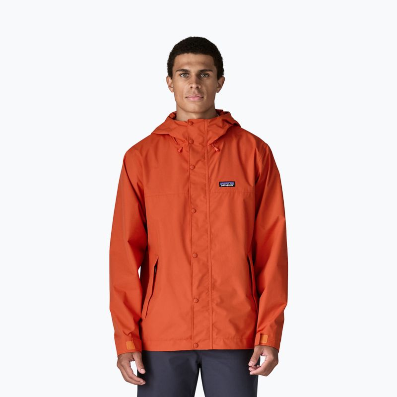 Vyriškas lietpaltis Patagonia Outdoor Everyday Rain coal orange