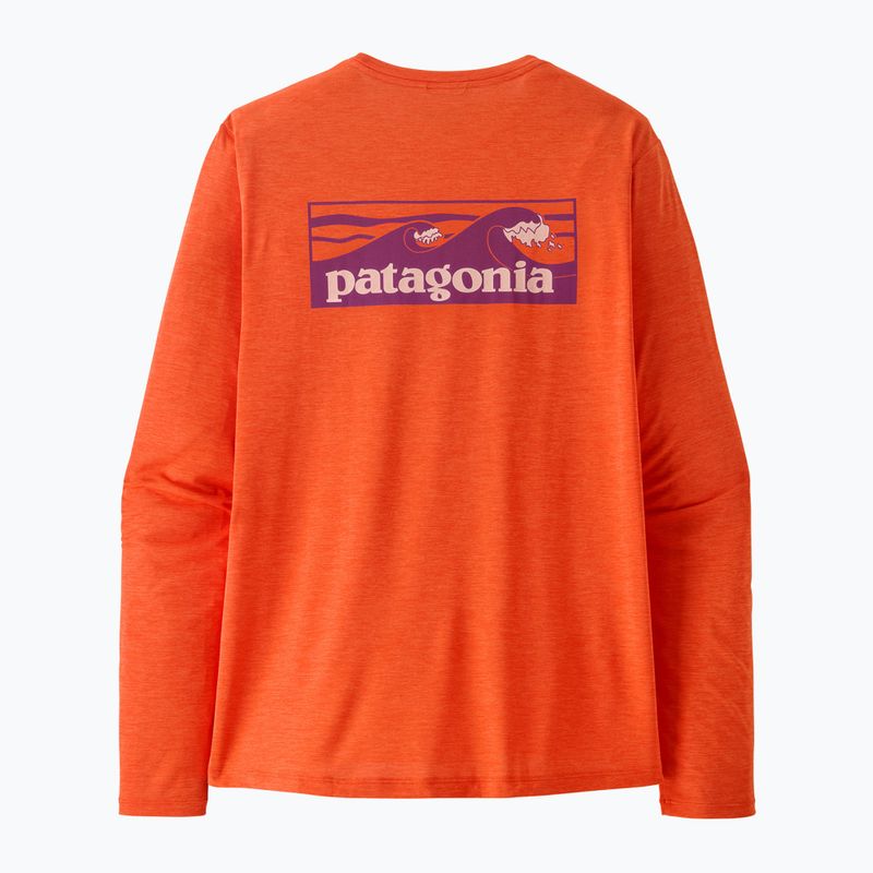 Vyriški marškinėliai ilgomis rankovėmis Patagonia Capilene Cool Daily - Boardshort Logo orange peel/light orange peel x-dye 3