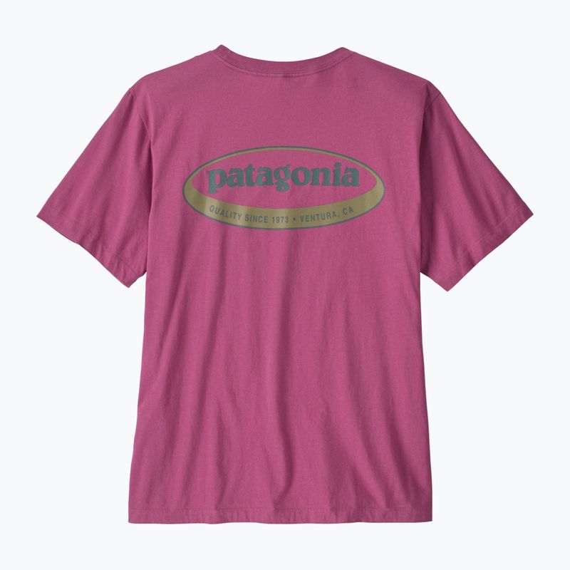 Vyriški marškinėliai Patagonia '95 Oval Logo faded magenta 2