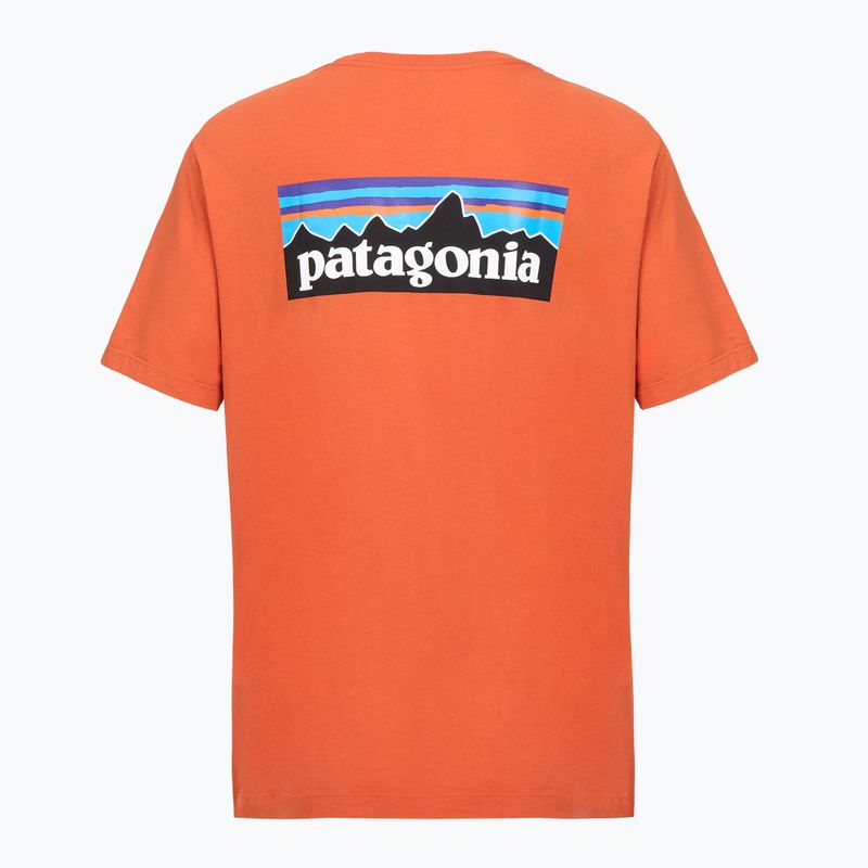 Vyriški marškinėliai Patagonia P-6 Logo coal orange 2