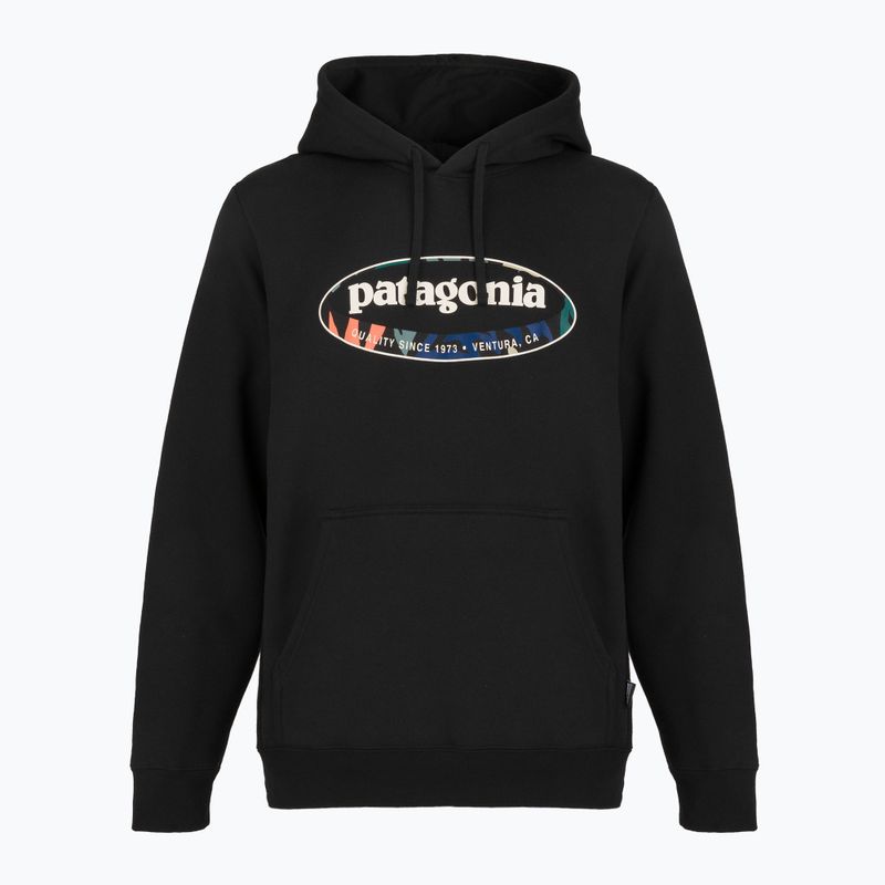 Vyriškas džemperis Patagonia '95 Oval Logo Uprisal Hoody Black: Kaleido