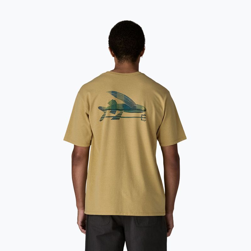 Vyriški marškinėliai Patagonia Flying Fish Responsibili Tee limestone yellow/heritage fitz 3