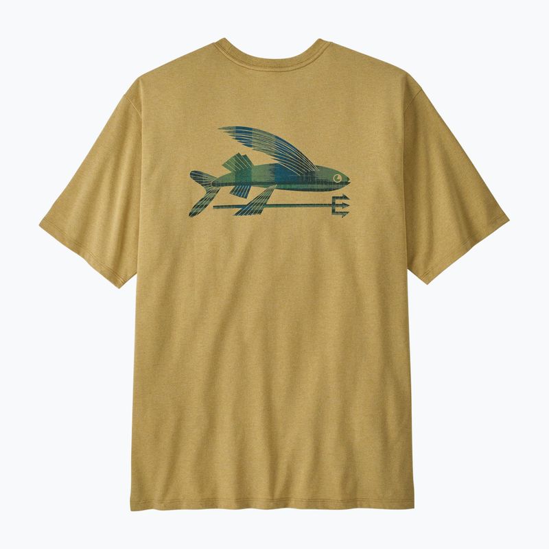 Vyriški marškinėliai Patagonia Flying Fish Responsibili Tee limestone yellow/heritage fitz 5