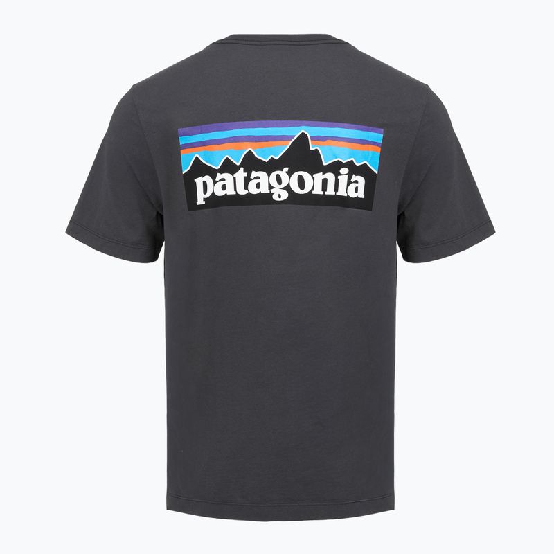 Vyriški marškinėliai Patagonia P-6 Logo ink black 2