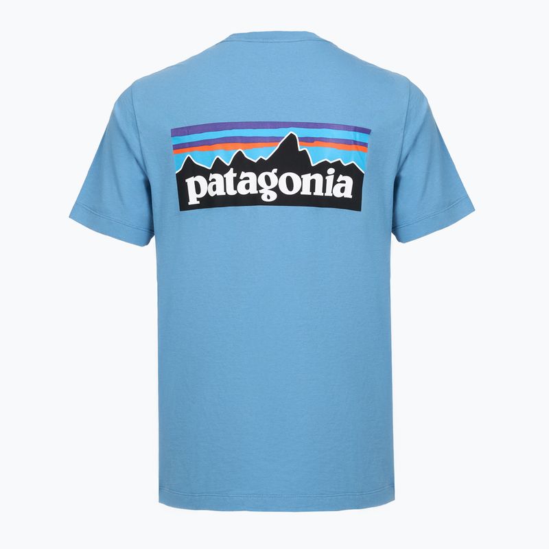 Vyriški marškinėliai Patagonia P-6 Shore blue logo 2