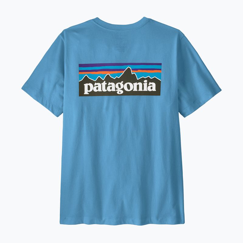 Vyriški marškinėliai Patagonia P-6 Shore blue logo