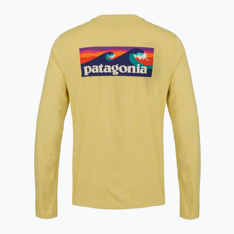 Vyriški ilgomis rankovėmis marškinėliai Patagonia Cap Cool Daily Boardshort Logo LS limestone yellow - Light Limestone yellow x-dye 2