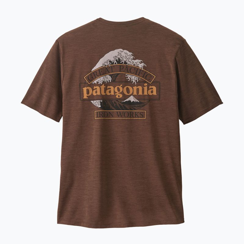 Vyriški marškinėliai Patagonia Cap Cool Daily Great Waves berm brown - light berm brown x-dye 2