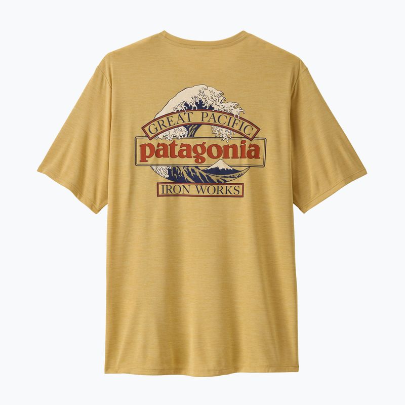 Vyriški marškinėliai Patagonia Cap Cool Daily Great Waves limestone yellow - light limestone yellow x-dye 2