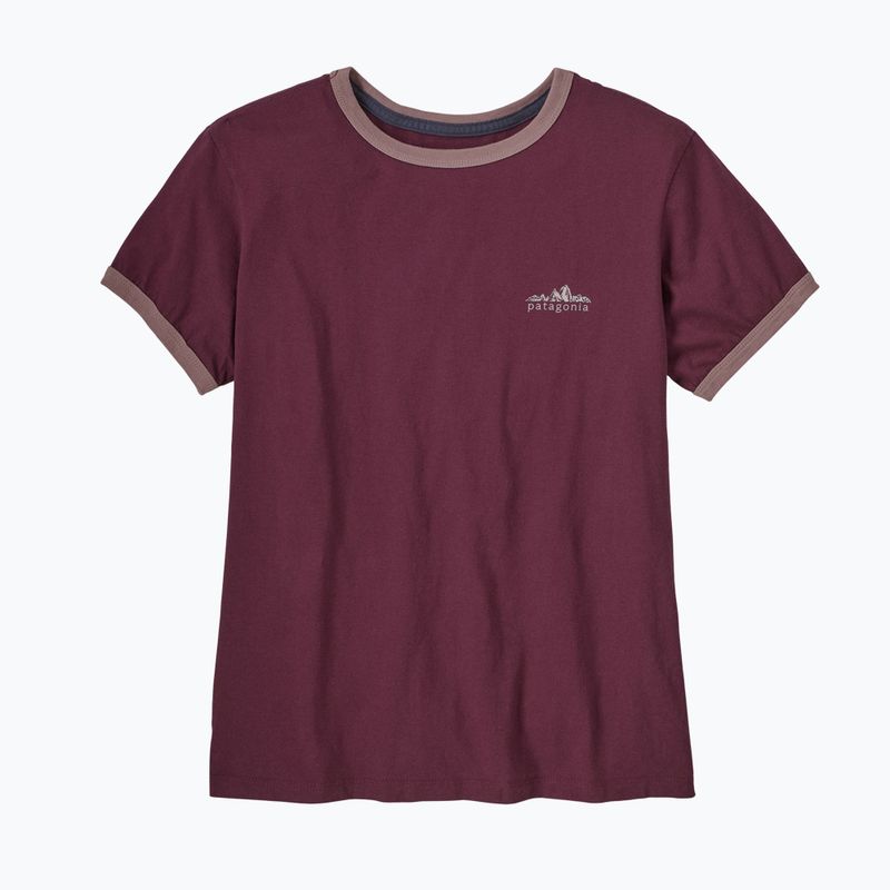 Moteriški marškinėliai Patagonia Fitz Roy Foothills Ringer Tee berry fig