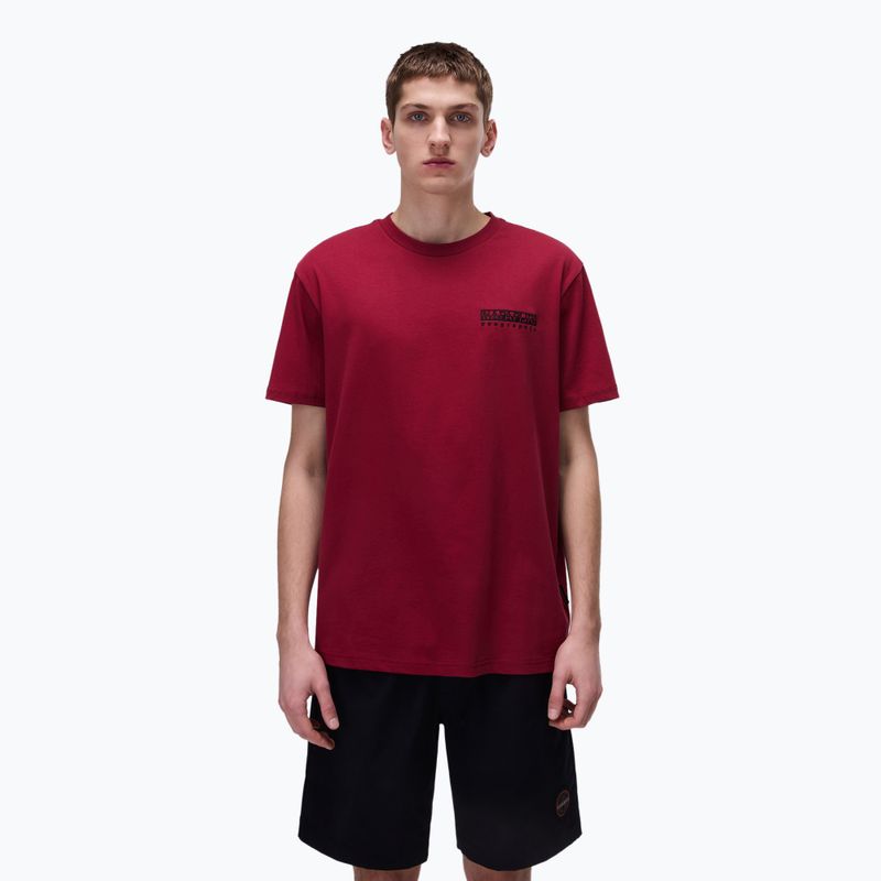 Vyriški marškinėliai Napapijri S-Vignonil Back tibetan red R1E