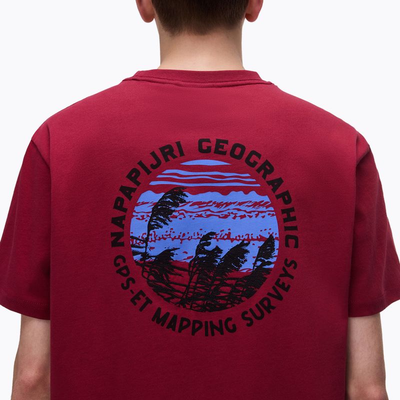 Vyriški marškinėliai Napapijri S-Vignonil Back tibetan red R1E 4