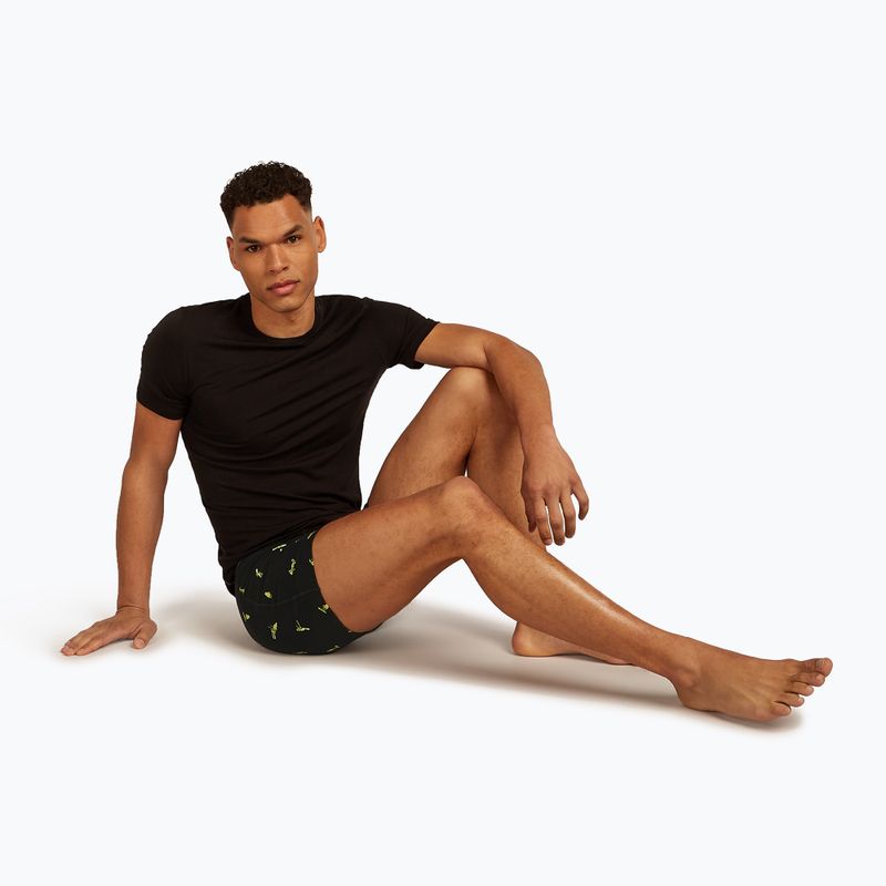 Vyriškos termoaktyvios trumpikės icebreaker Anatomica Snow Day black/peridot/aop 8