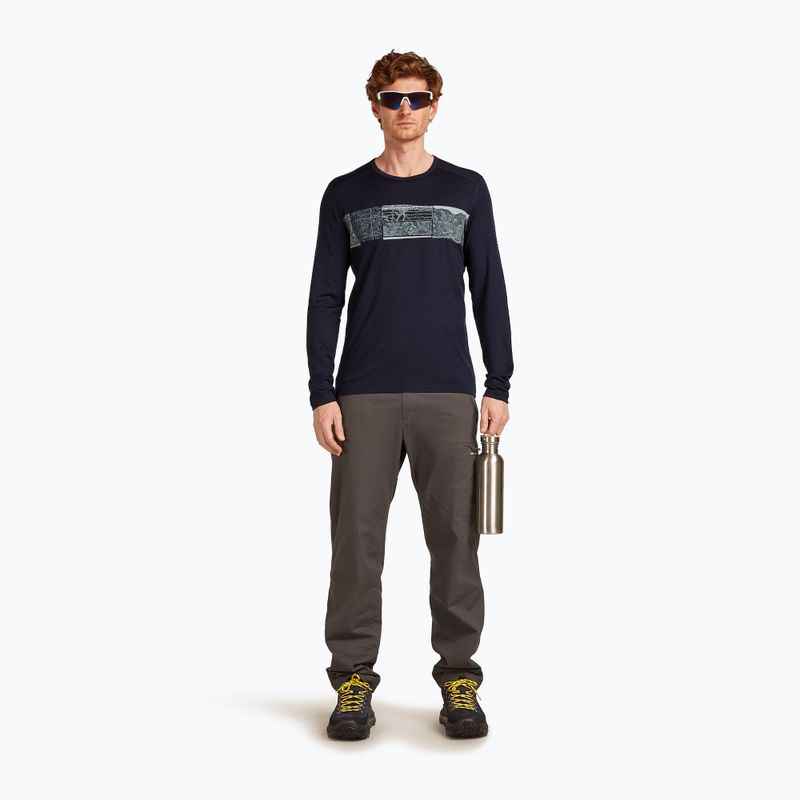 Vyriški termoaktyvūs marškinėliai icebreaker Merino 200 Oasis Crewe Elevation Line midnight navy 4