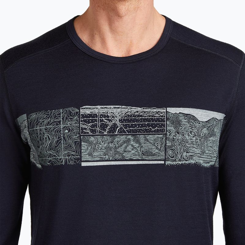 Vyriški termoaktyvūs marškinėliai icebreaker Merino 200 Oasis Crewe Elevation Line midnight navy 5