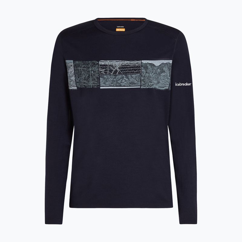 Vyriški termoaktyvūs marškinėliai icebreaker Merino 200 Oasis Crewe Elevation Line midnight navy 7
