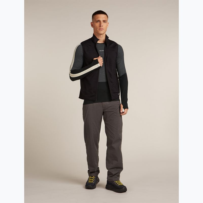 Vyriški termoaktyvūs marškinėliai ilgomis rankovėmis Icebreaker Merino 200 Oasis+ LS Crewe 0JI black/jet heather/undyed/cb 8