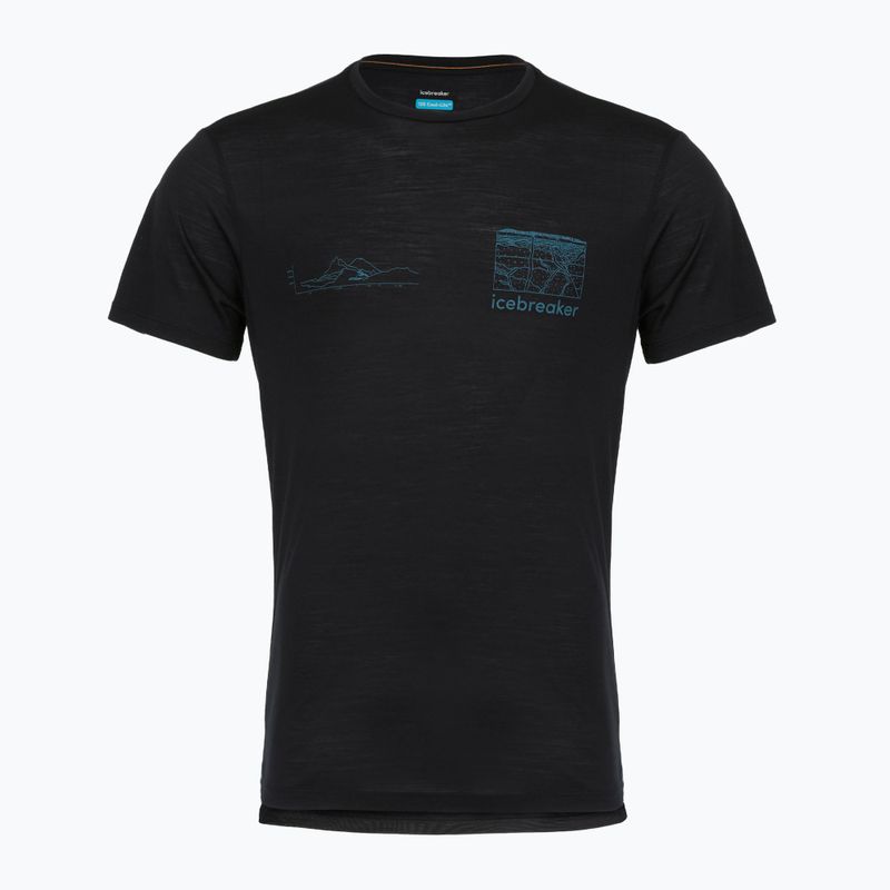 Vyriški marškinėliai icebreaker Merino Blend 125 Cool-Lite Sphere Trail black