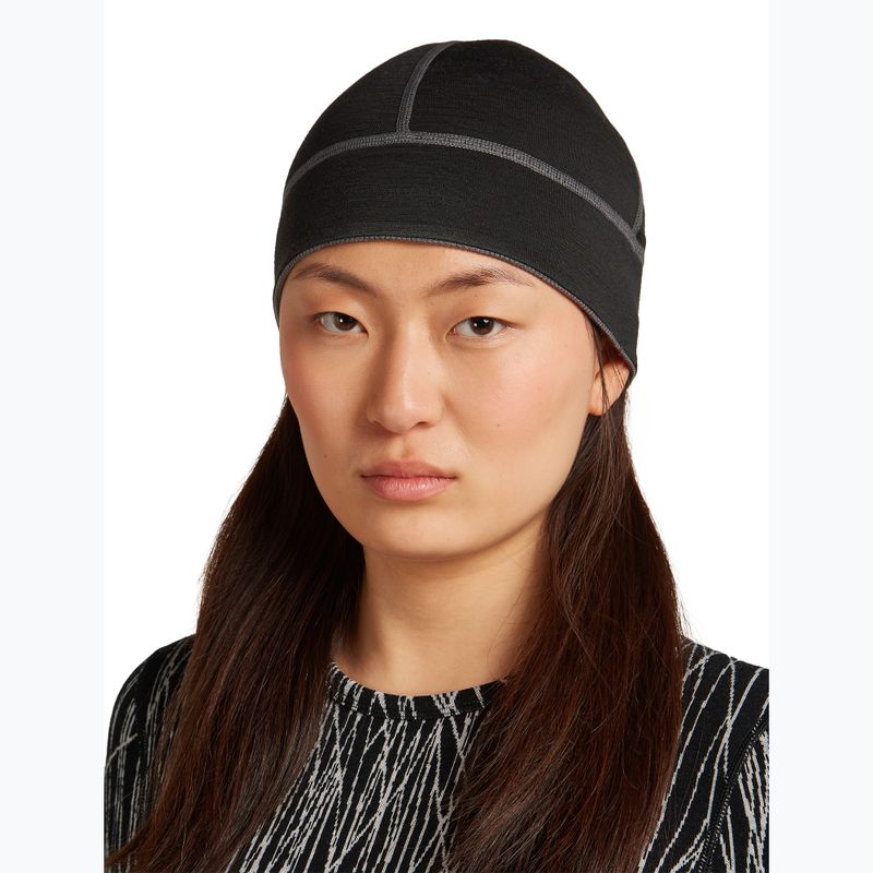 Žieminė kepurė icebreaker Merino 260 Waffle Reversible Beanie obsidian/black 4