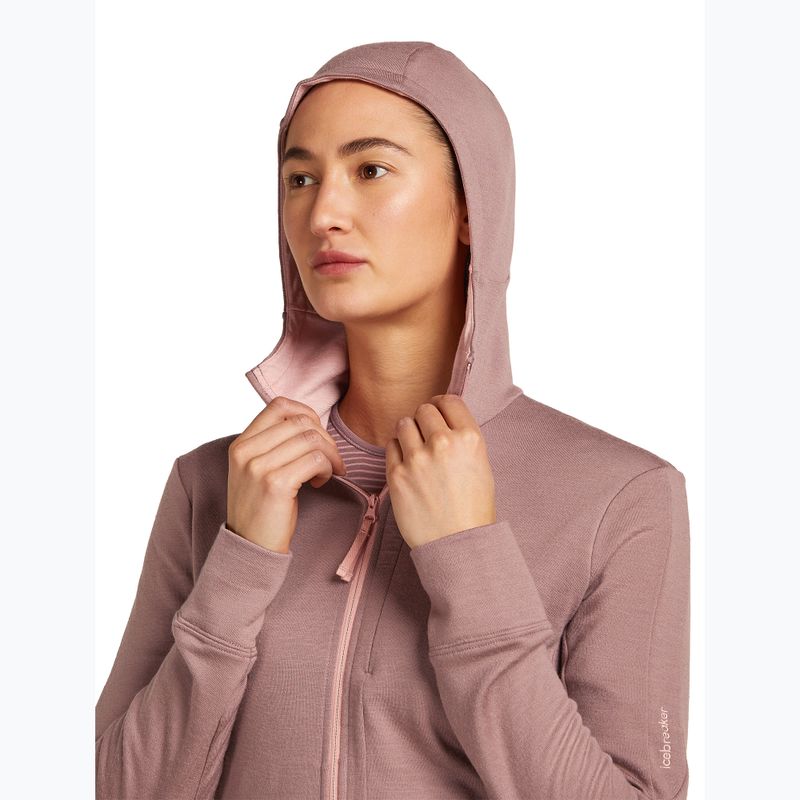 "Icebreaker" moteriška striukė su gobtuvu "Merino 260 Quantum IV Zip Hoodie summit/blush 5