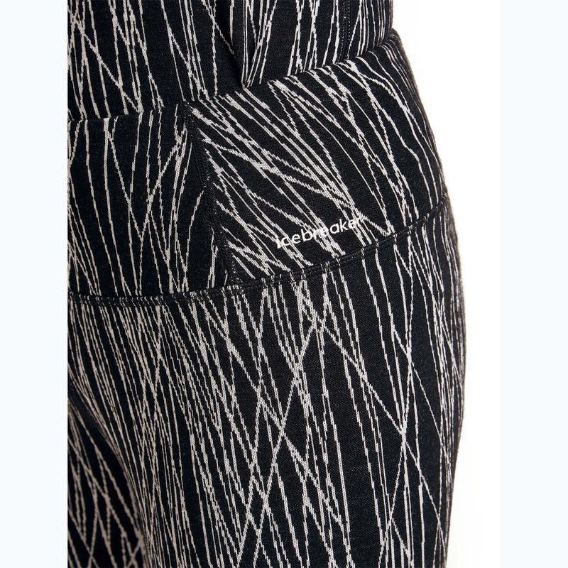 Moteriškos termo tamprės Icebreaker Merino 260 Tech Vertex High Rise Delta Lines AOP black/snow/j 5